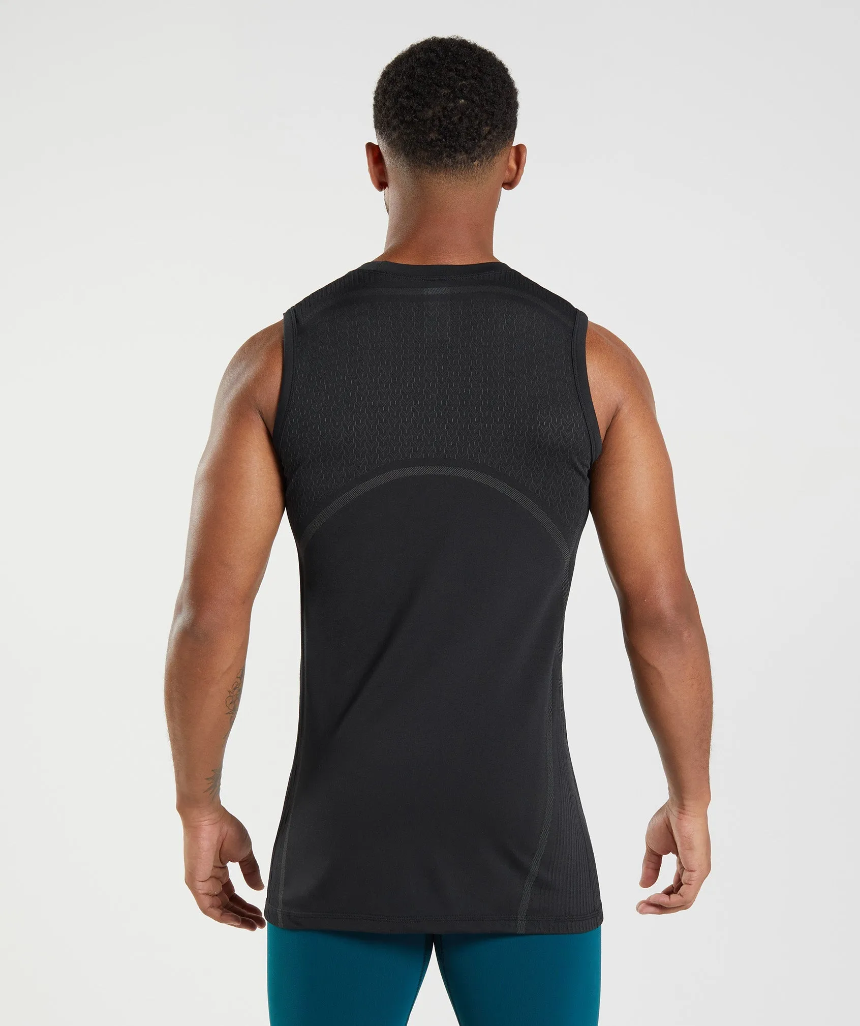 Gymshark 315 Seamless Tank - Black/Charcoal Grey