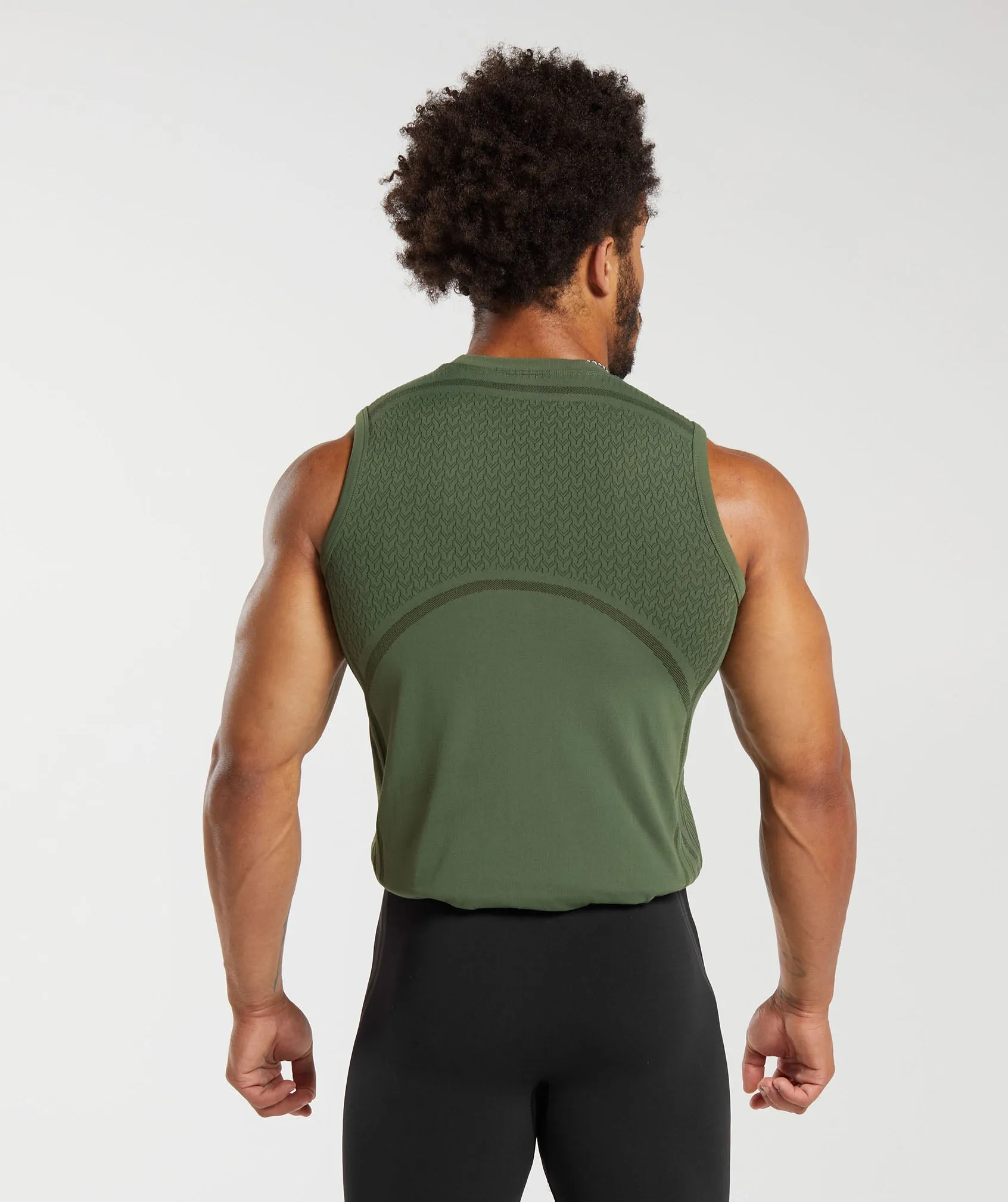 Gymshark 315 Seamless Tank - Core Olive/Deep Olive Green