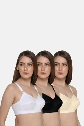 High Coverage Non-Padded Cotton Intimacy Full Support Bra - FULL FIGURE - Must Have Pack