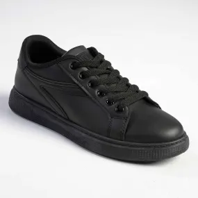 Madison Lace-Up Fashion Sneaker - Black Mono