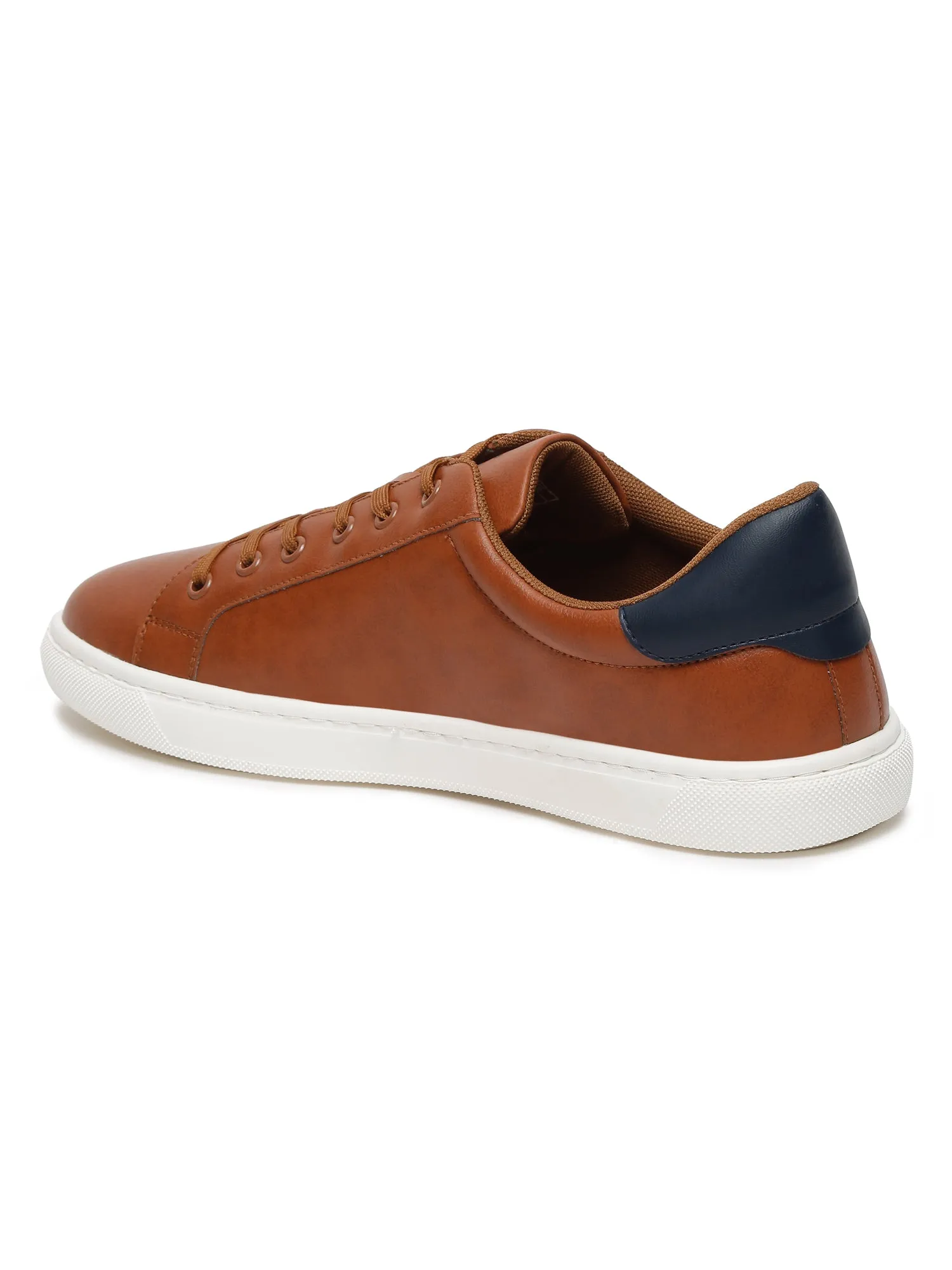 Men Lace-Up Tan Casual Sneakers