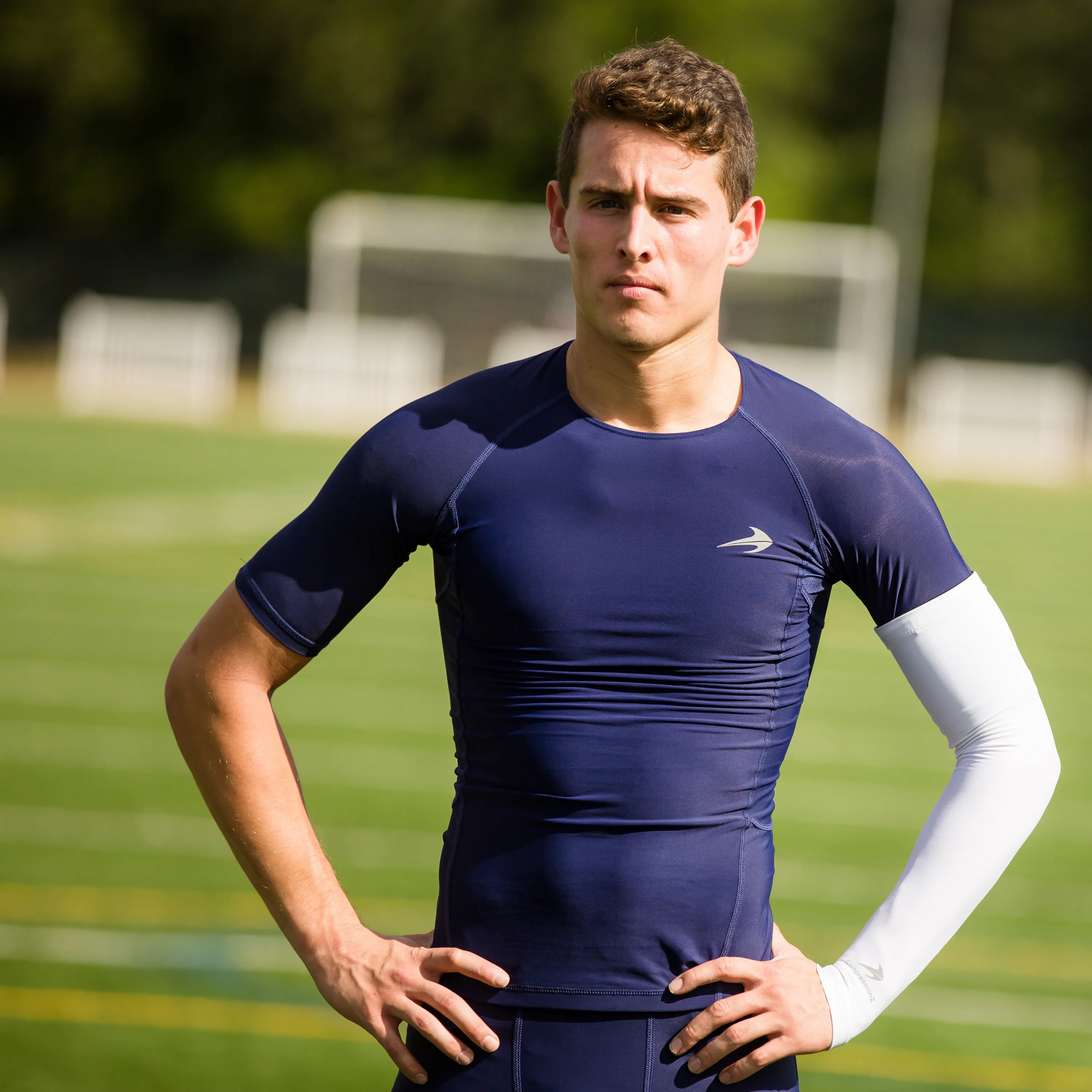 Men's Compression Short Sleeve Shirt - Navy Blue