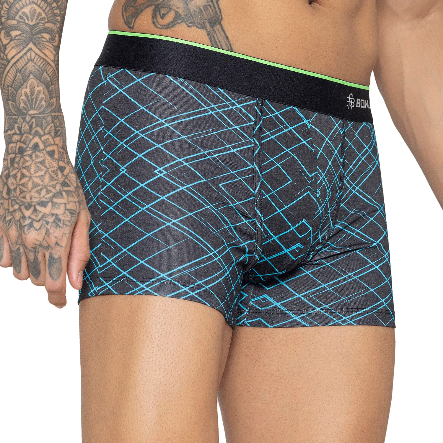 Men's Graphic Print Modal Cotton Trunks - Single Pack | Navy