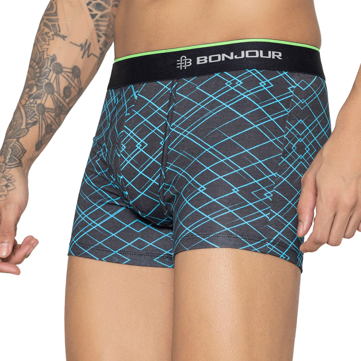 Men's Graphic Print Modal Cotton Trunks - Single Pack | Navy