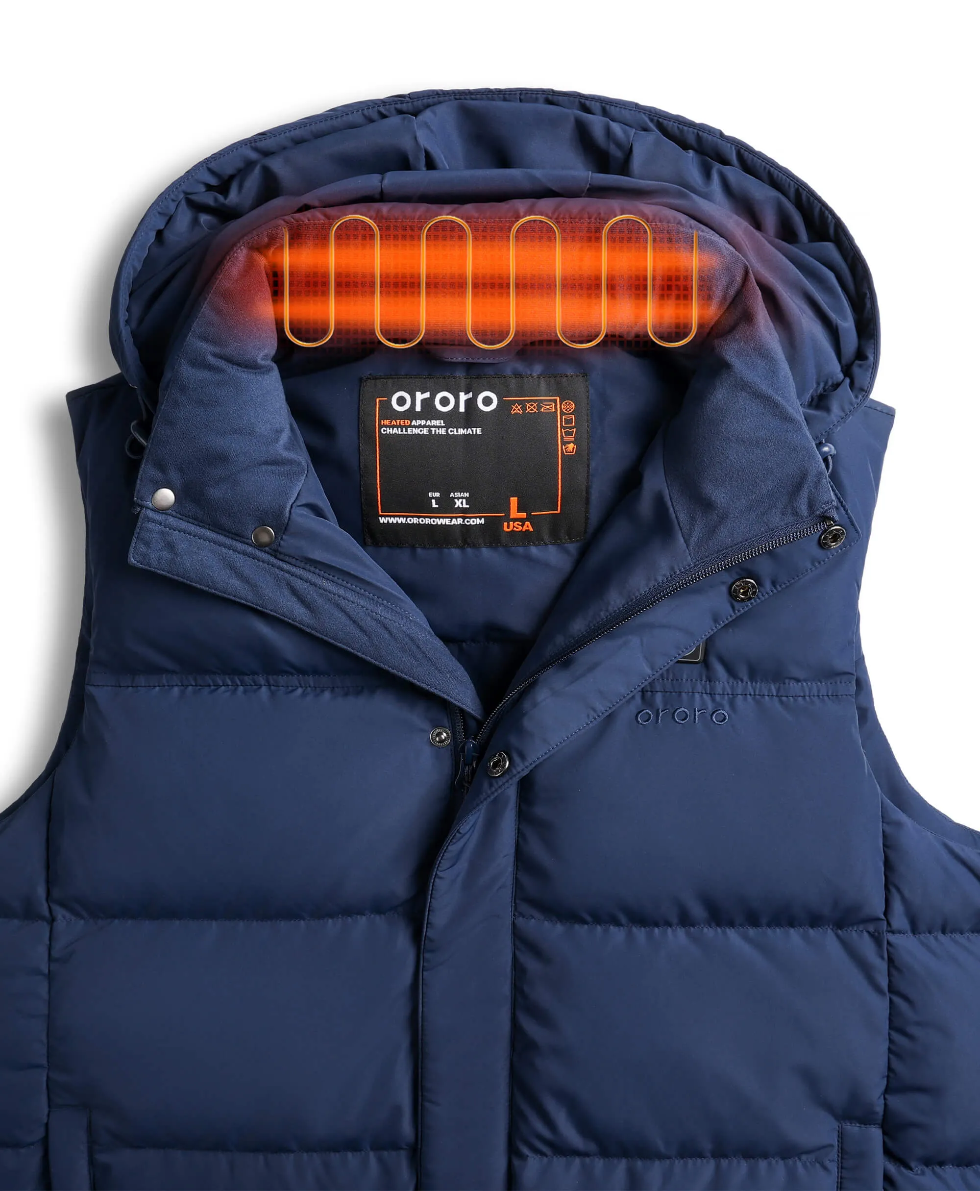 Men's Heated Down Vest - Black/Blue