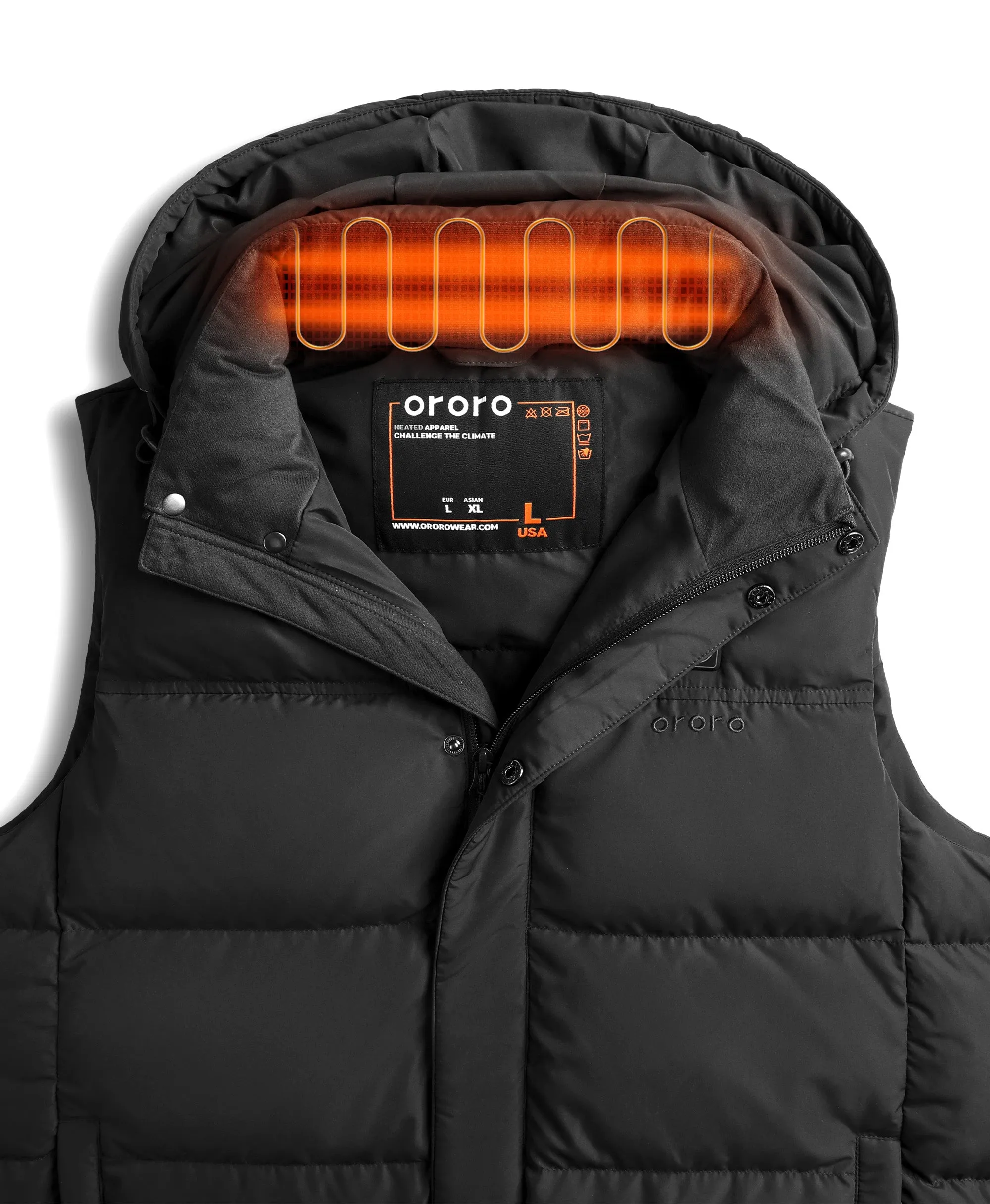 Men's Heated Down Vest - Black/Blue