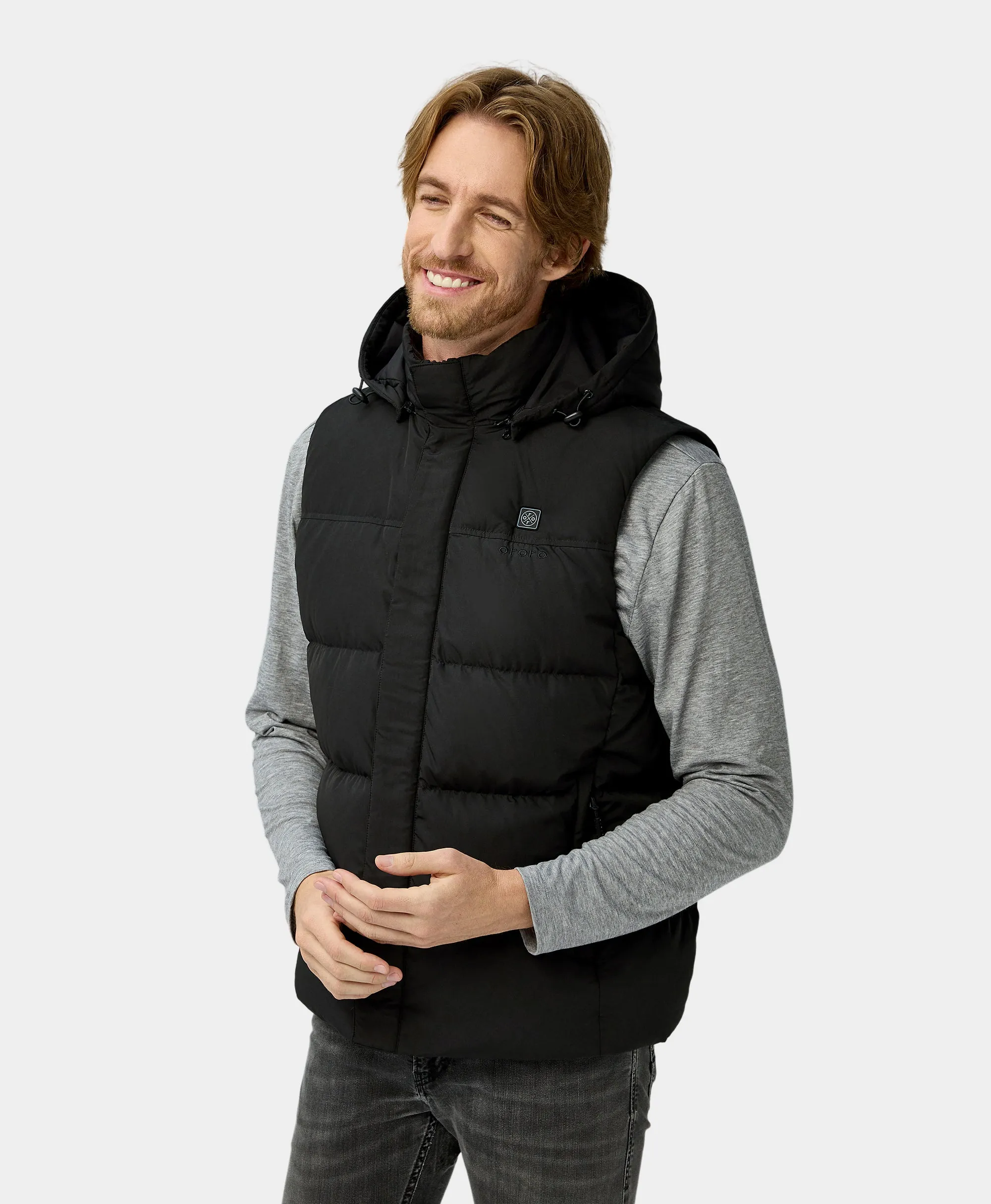 Men's Heated Down Vest - Black/Blue