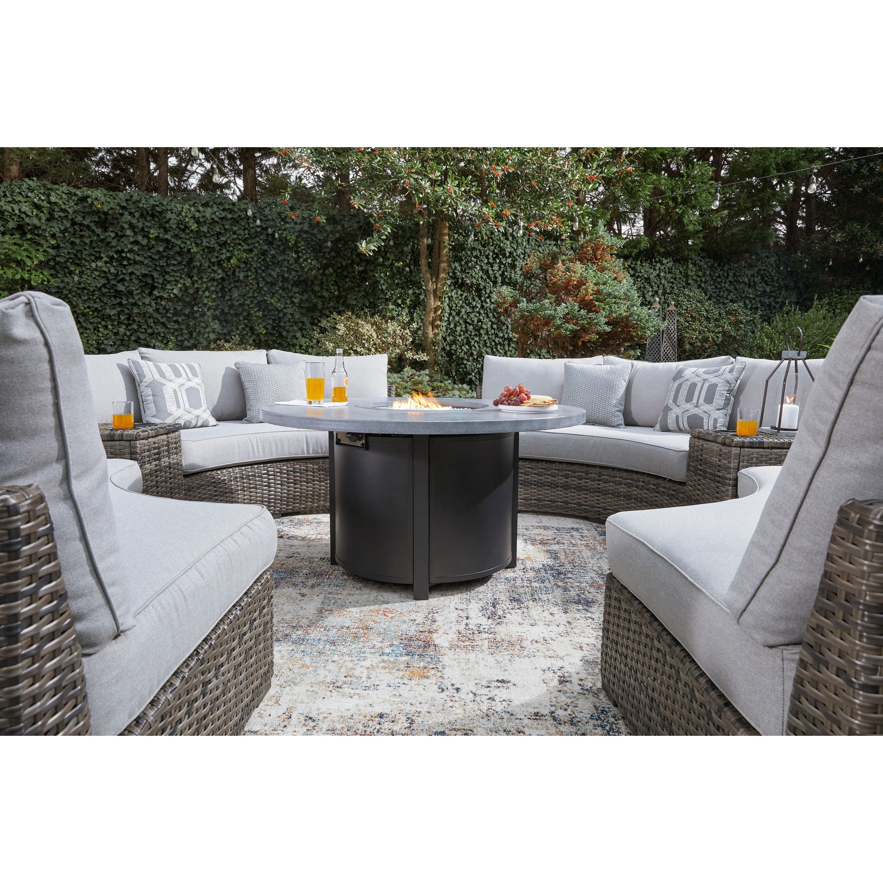 Montauk Curve Half Moon 3pc Sectional Set - With Outdoor High Performance Cushions