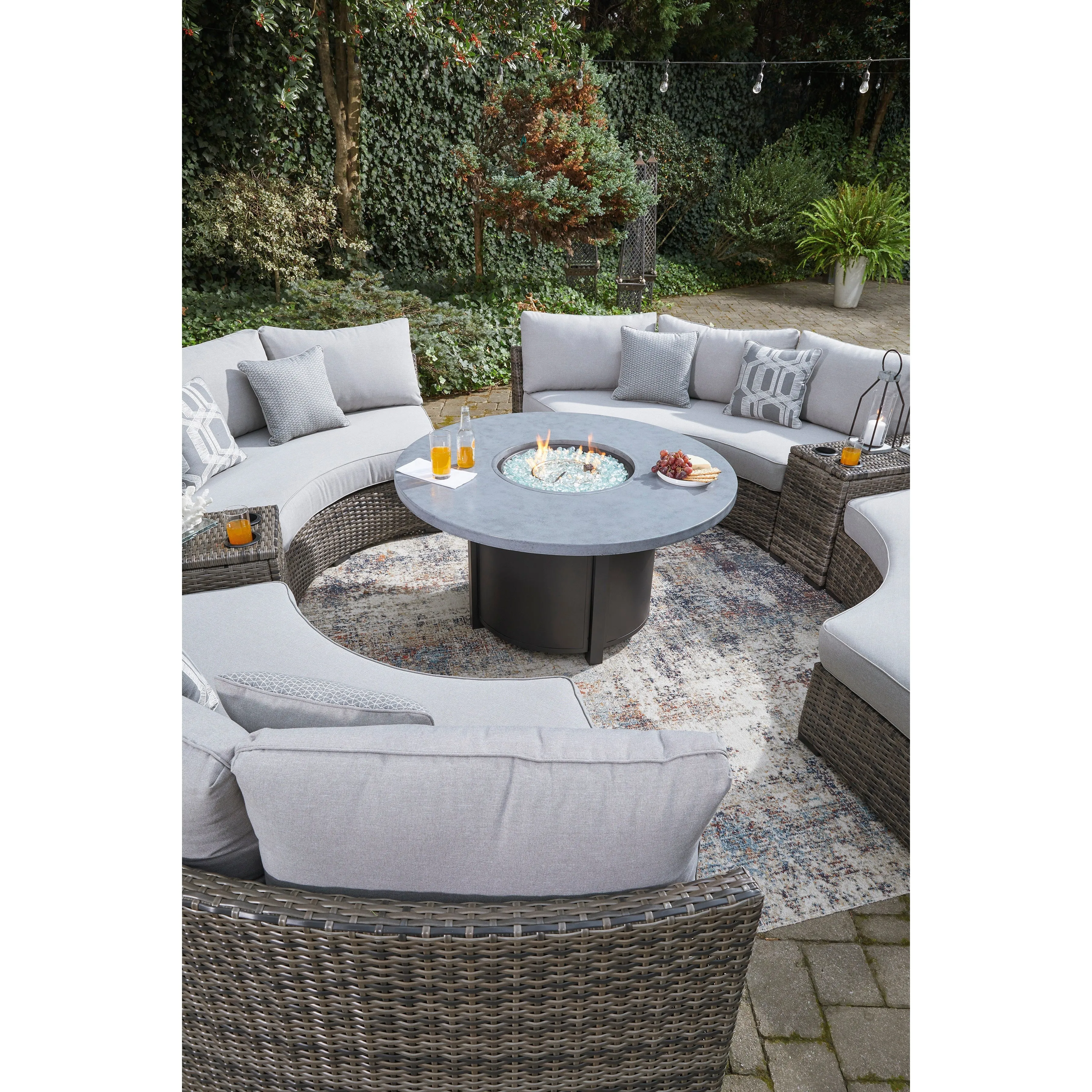 Montauk Curve Half Moon 3pc Sectional Set - With Outdoor High Performance Cushions