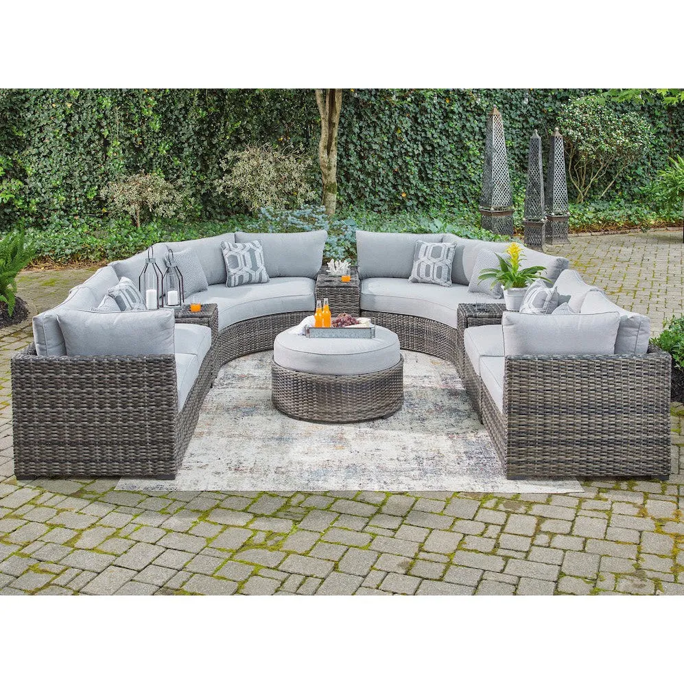 Montauk Curve Half Moon 3pc Sectional Set - With Outdoor High Performance Cushions