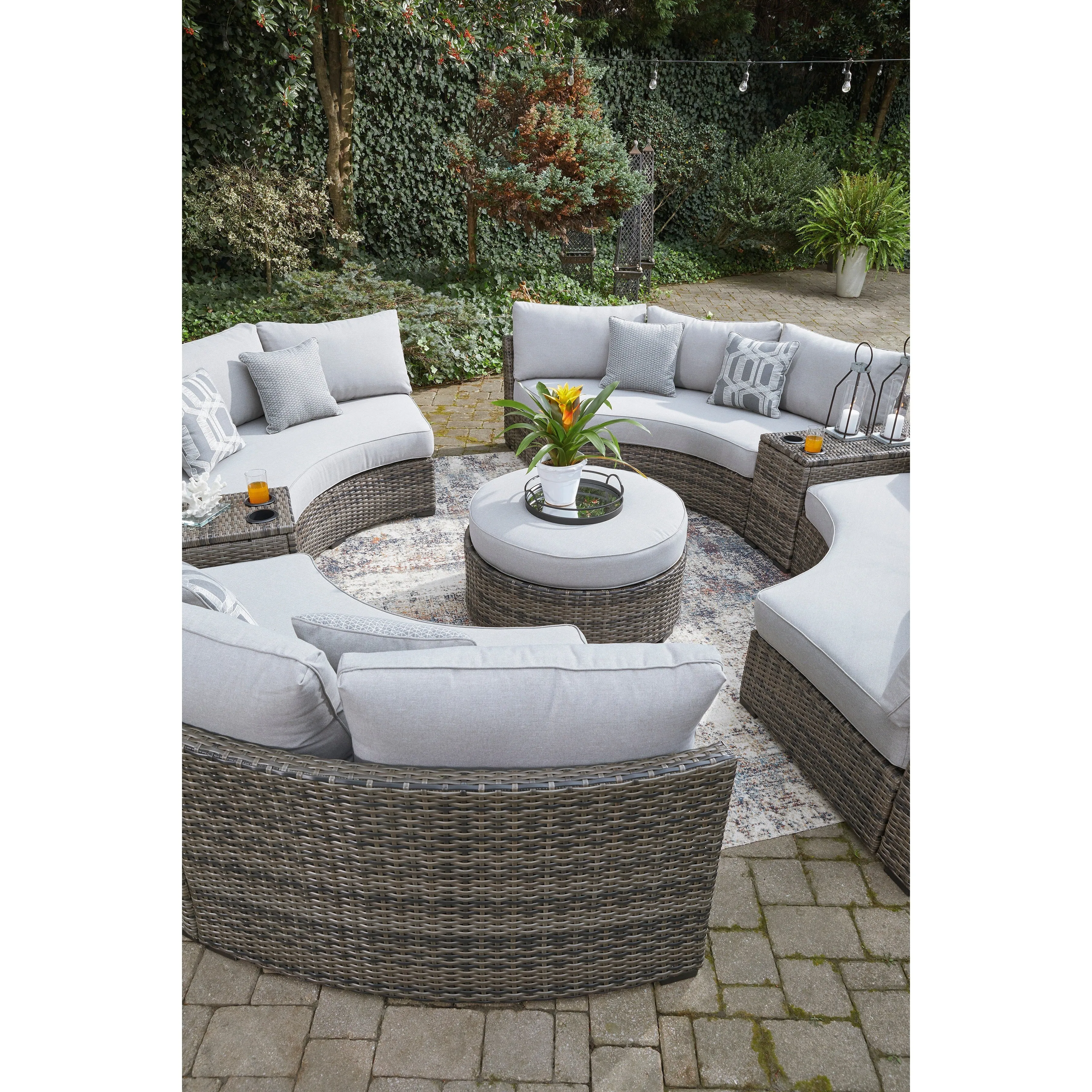 Montauk Curve Half Moon 3pc Sectional Set - With Outdoor High Performance Cushions