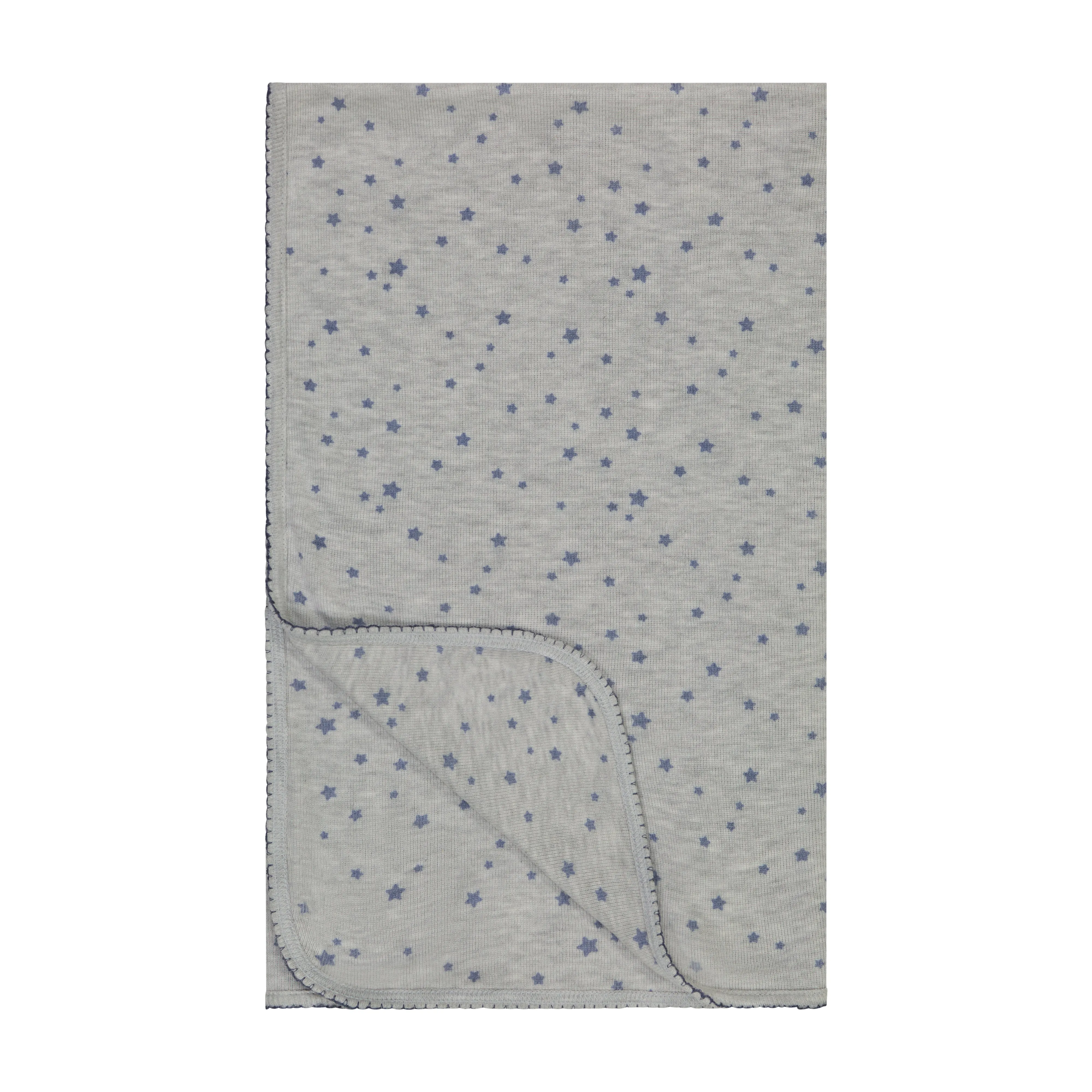 Polkadot BABY BLANKET Navy Stars Print