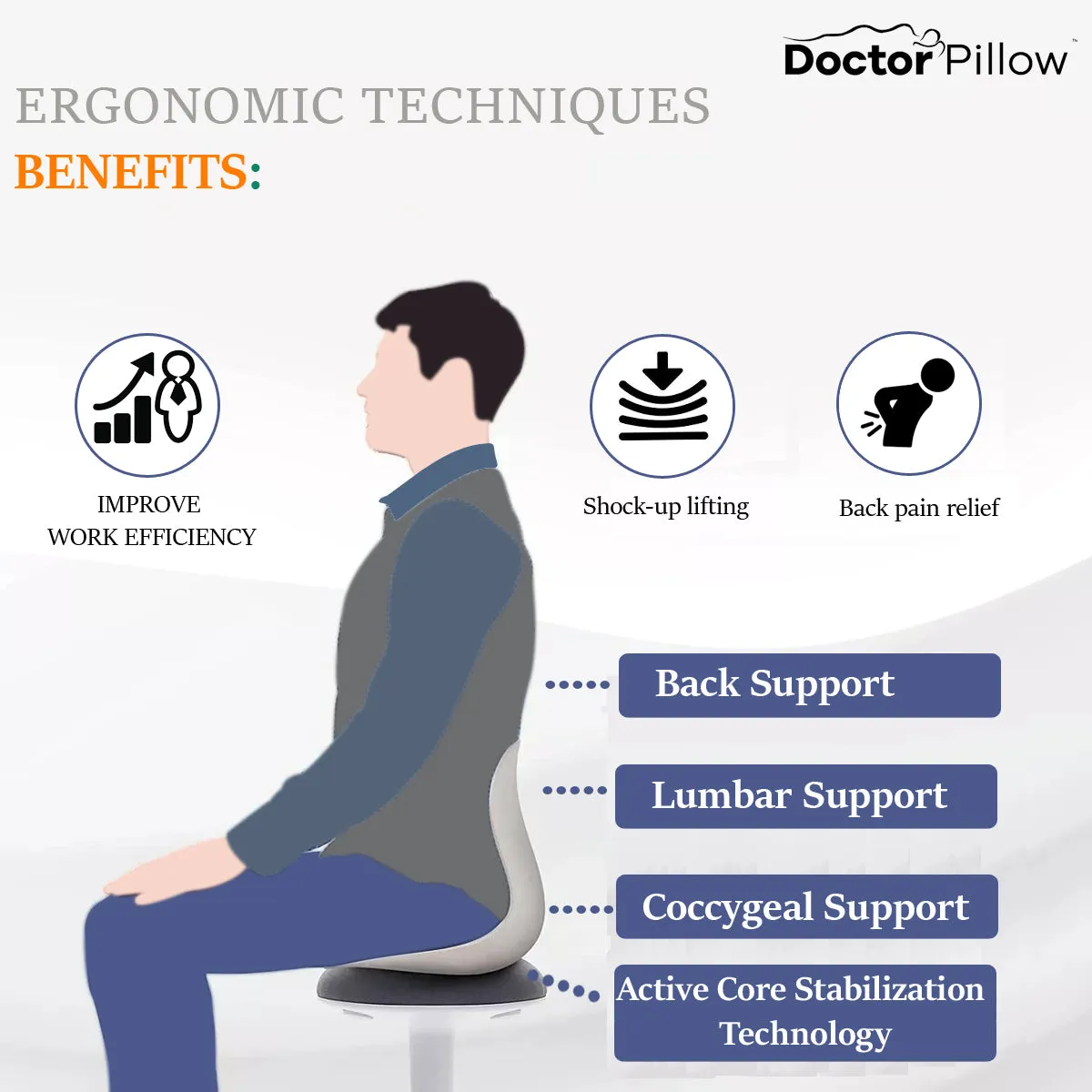 Posture Pro LUMBAR SUPPORT Ergonomic excellence: Lumbar support chair for optimal posture Green