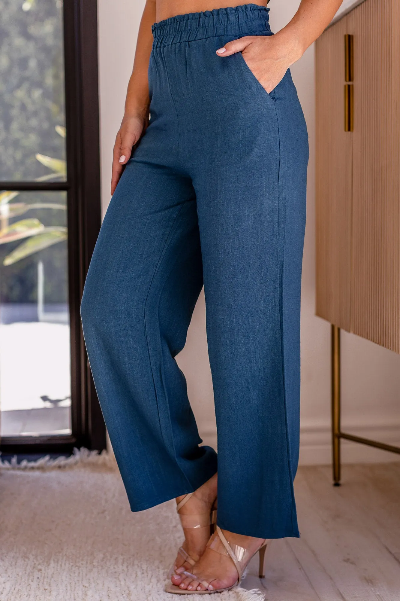 Slow Down Navy Wide Leg Pants