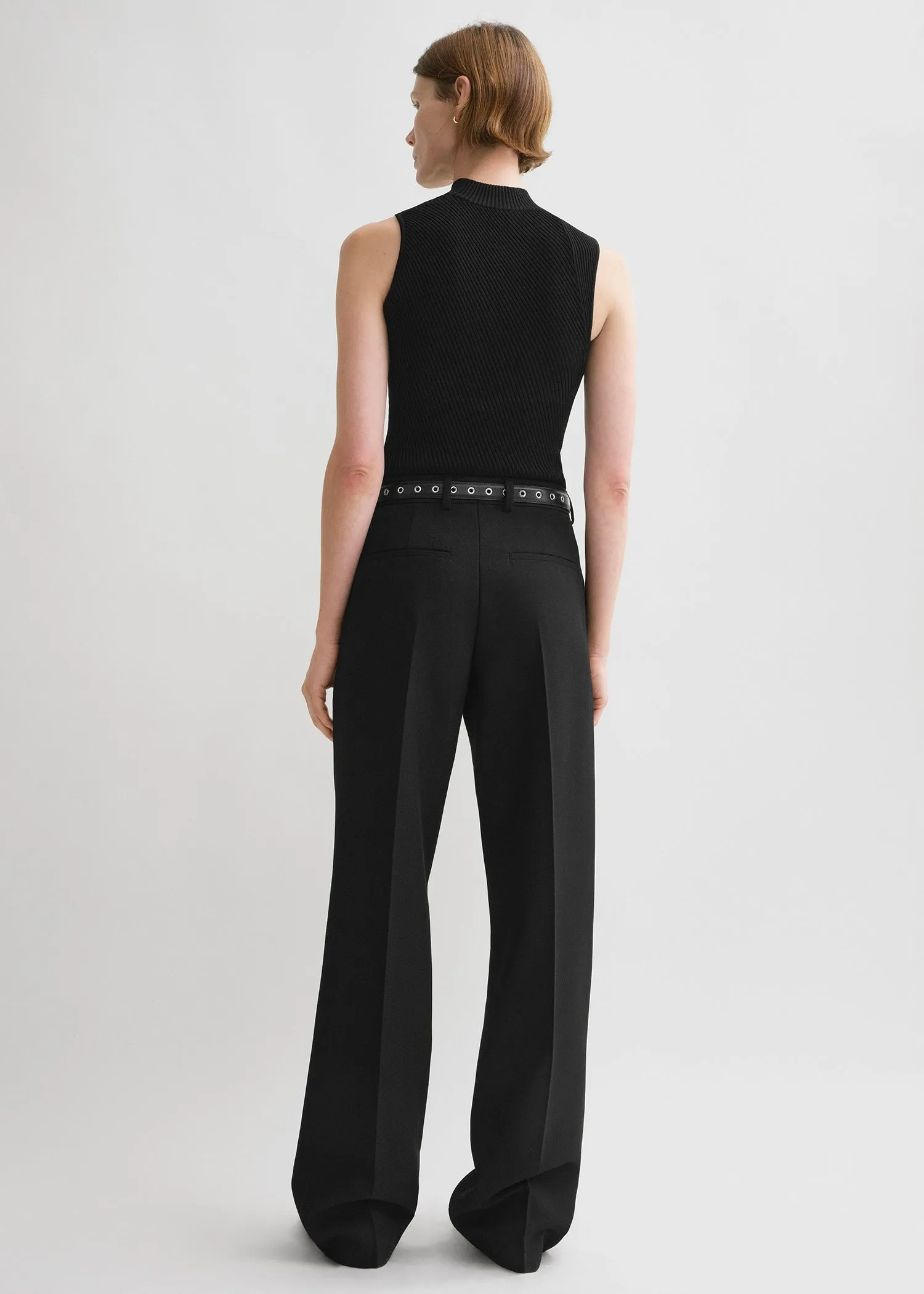 Straight tailored trousers black