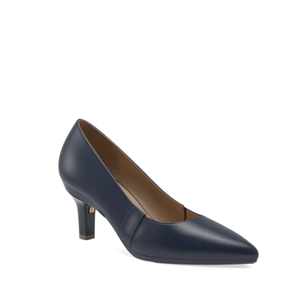 The Panel Pump - Navy Leather   Stiletto Heel Kit 3 Navy - FINAL SALE