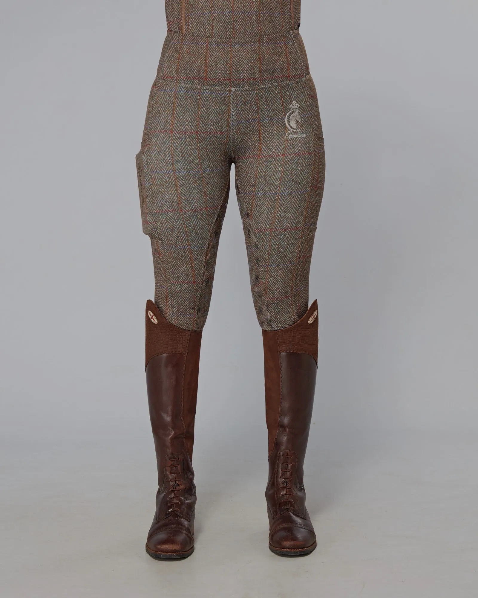 Tweed Effect Riding Leggings - Full Grip