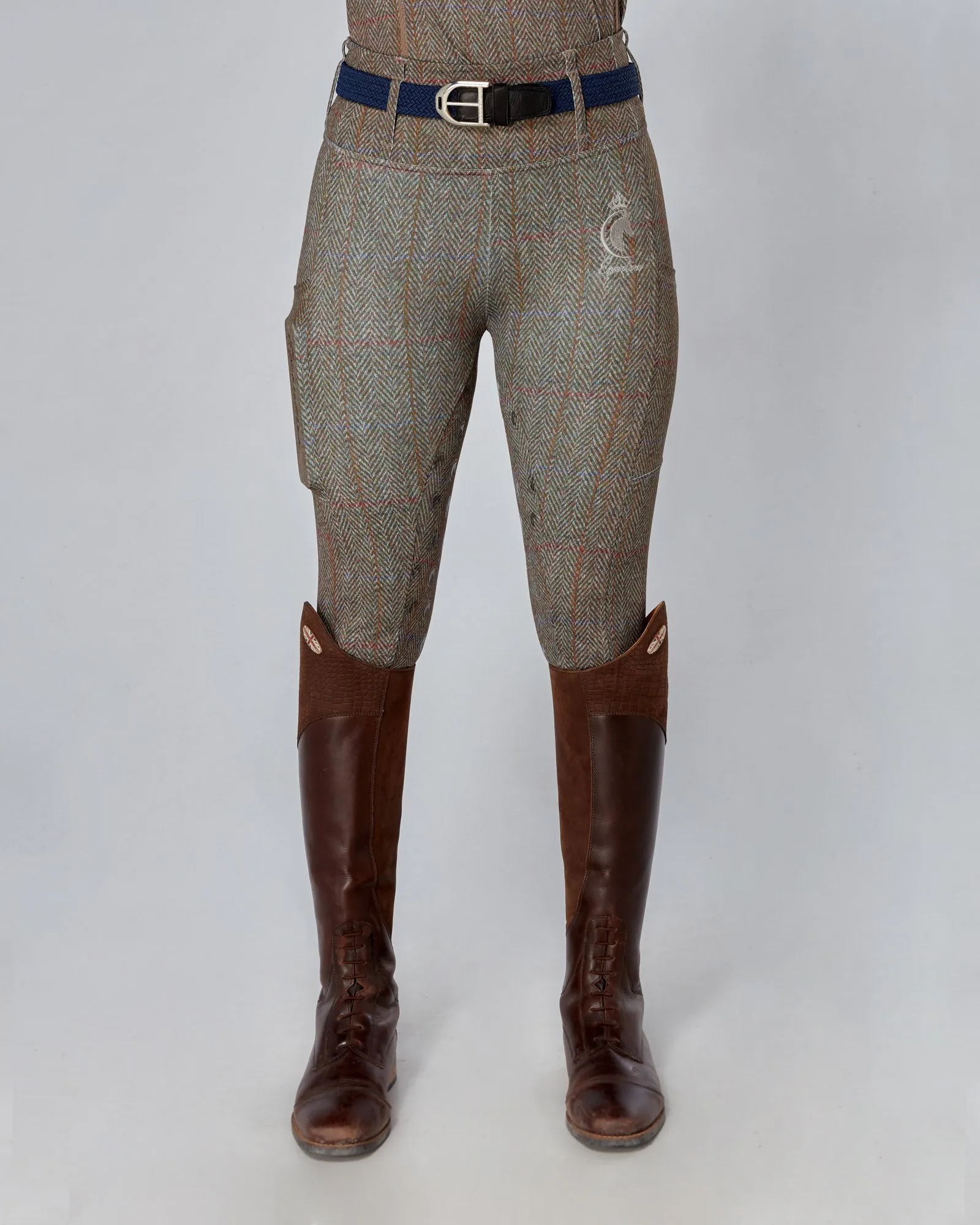 Tweed Effect Riding Leggings - Full Grip