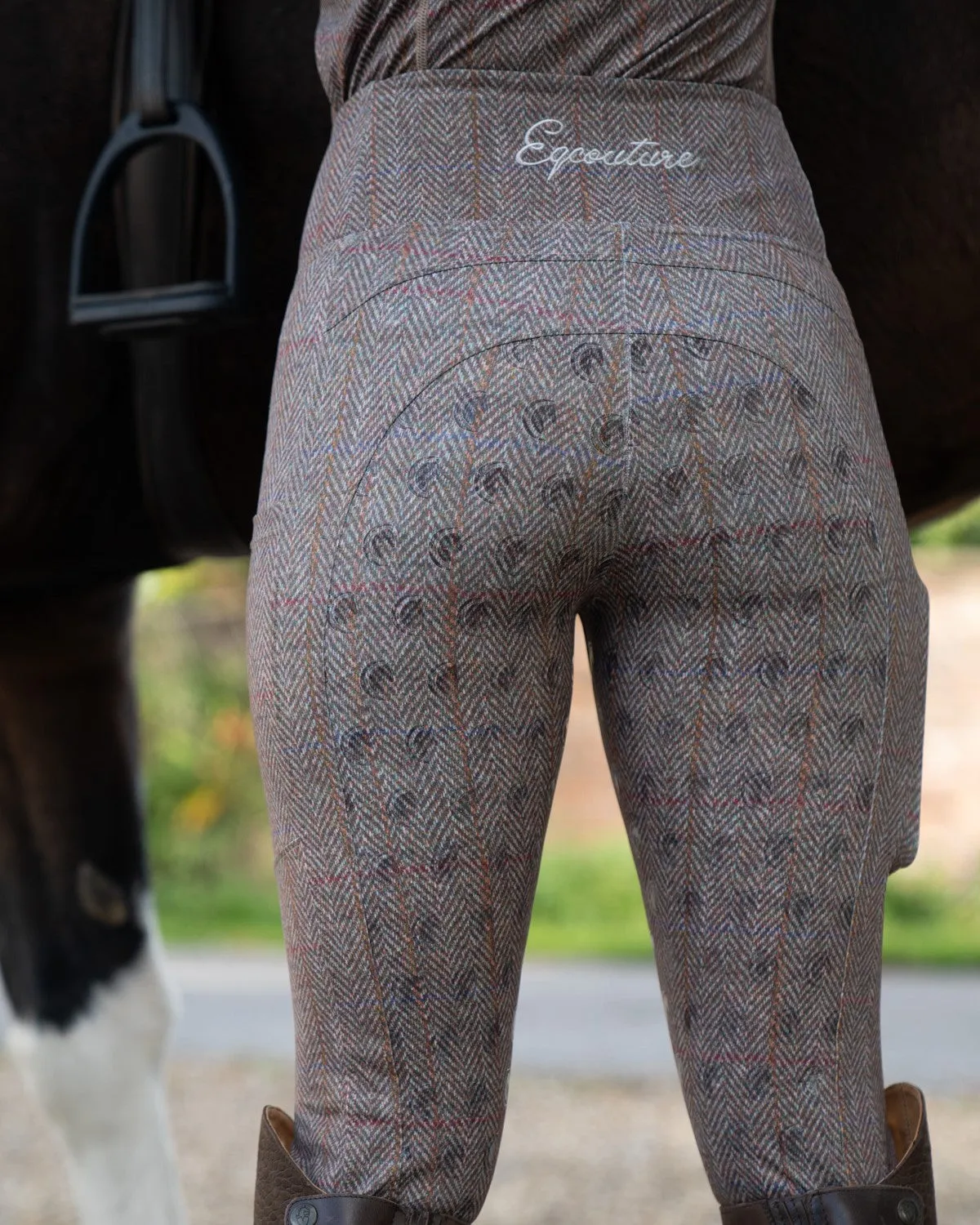 Tweed Effect Riding Leggings - Full Grip