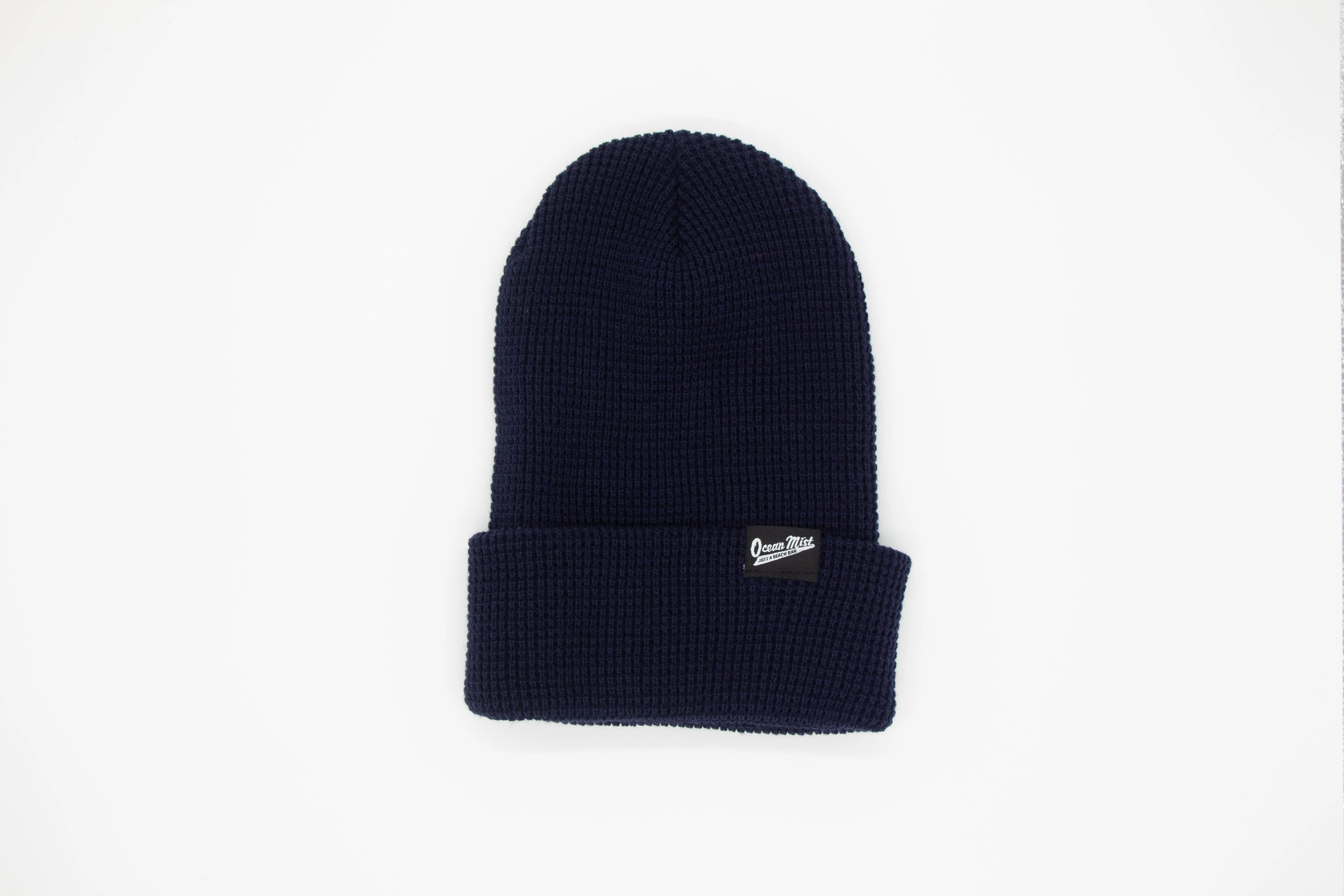 Waffle Knit Beanie - NAVY BLUE