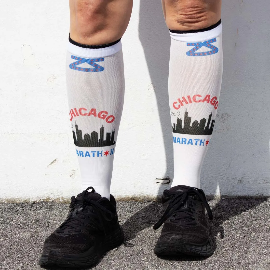 Windy Chicago Skyline Compression Socks (Knee-High)